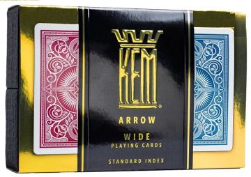 Kem Arrow Playing Cards: Poker Size Red & Blue Regular Index 2-Deck Set